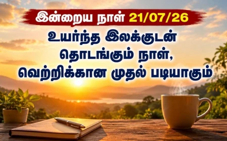இன்றைய தமிழ் பஞ்சாங்கம் (21 ஜூலை 2026): ஆடி 5 | திருக்குறள் | வரலாற்று நிகழ்வுகள் | நல்ல நேரம்