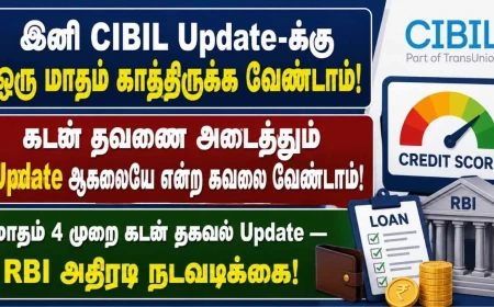 இனி வாராவாரம் ‘CIBIL’ கடன் ரிப்போர்ட்! ஒரு மாதம் காத்திருக்க வேண்டாம் — மாதம் 4 முறை கடன் தகவல் Update: RBI அதிரடி நடவடிக்கை!