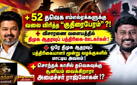 52 தவெக எம்எல்ஏக்களுக்கு வலைவிரித்த ‘குதிரைபேரம்’? விசாரணை வளையத்தில் திமுக ஆதரவு ஊடகர்கள்? | பருந்தார் தகவல்கள்