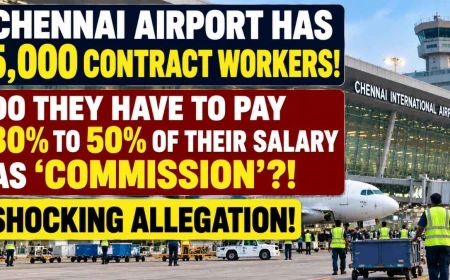 Chennai Airport Contract Workers Forced to Pay 30–50% of Salary as ‘Commission’? Shocking Allegation
