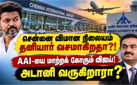 சென்னை விமான நிலைய நிர்வாகம் தனியாருக்கா? விஜய் கடிதம் முதல் அடானி வரை — முழுப் பின்னணி