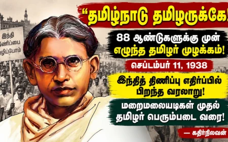 தமிழ்நாடு தமிழருக்கே” முழக்கம் பிறந்தது எப்படி? 1938 இந்தி எதிர்ப்புப் போராட்டத்தின் வரலாறு