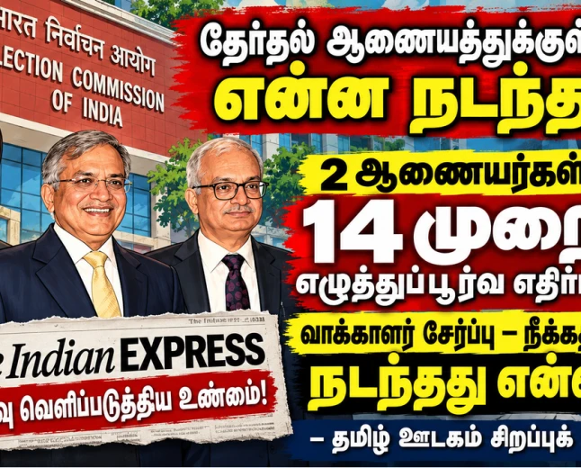 தேர்தல் ஆணையத்துக்குள்ளேயே என்ன நடந்தது? 2 ஆணையர்களின் 14 எழுத்துப்பூர்வ எதிர்ப்புகள் –இந்தியாவை உலுக்கிய  Indian Express புலனாய்வு 